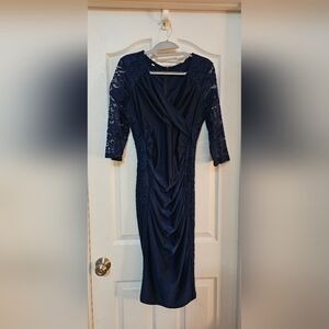 Elegant Navy Lace Dress